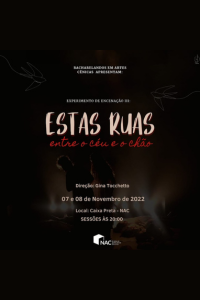 Cartaz do Espetáculo ESTAS RUAS